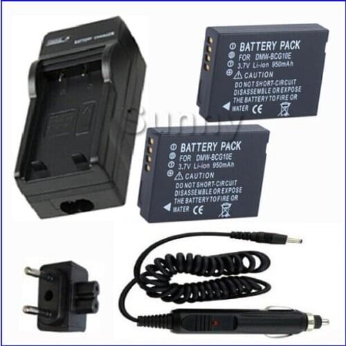 Battery (2-Pack) and Charger for Panasonic DMW-BCG10, DMW-BCG10E, DMW-BCG10PP Lithium Ion Rechargeable