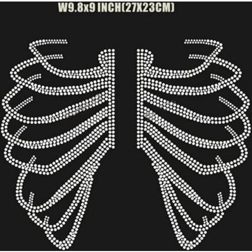 Skull Skeleton Motifs Hotfix Strass Spider Net Applique Patches Rhinestone Beads Diy Accessories Crystal Stones For Clothing