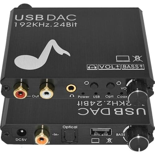 Digital to analog audio converter 192Khz 24Bit DAC SPDIF Optical Toslink Coaxial RCA 3.5 jack for ps3 ps4 TV xbox with USB Power