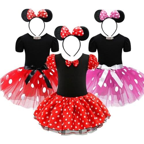 Kids Mini Cartoon Tutu Dress for Girls Christmas Clothes Children Birthday Carnival Party Costume Headband Accessories