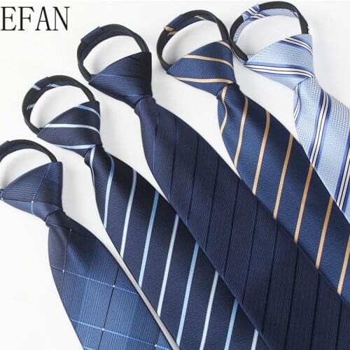 Fashion Easy Lazy Zipper Striped Mens Ties Stripe 8cm Jacquard Groom Necktie Accessories Daily Wear Cravat Wedding Party Gift