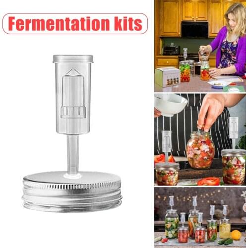 70mm/87mm Wide Mouth Mason Jar Set wirh Fermentation Lid and Airlock Household Kitchen Supplies E2S