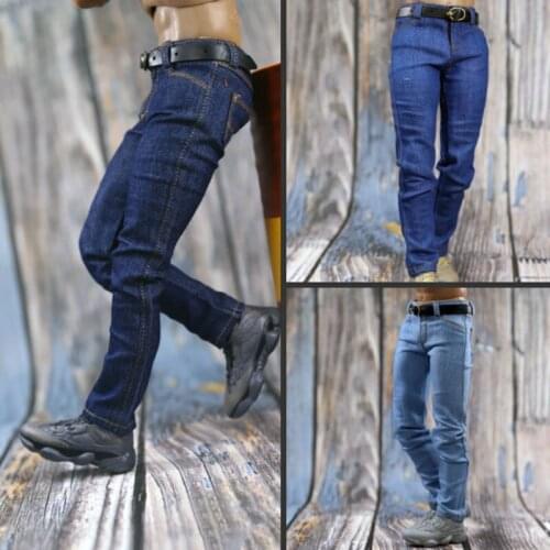 1/6 Scale Soldier Toy Model Trendy Slim Casual Three-color Jeans Model Toy Is 12" Action Figure Body Doll Accessory