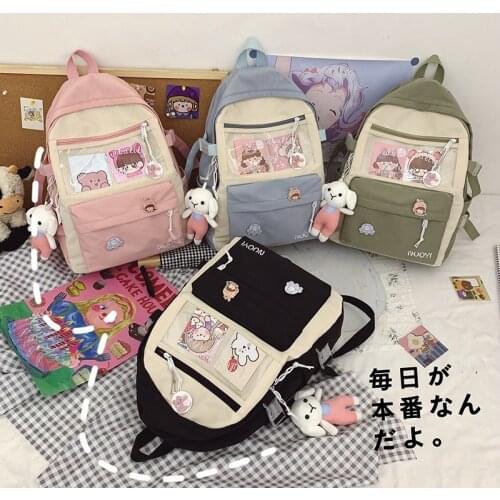 Fashion Women Backpack Harajuku Cute School Bag For Girls Kawaii Large Capacity Student Book Bags 2021 Scoolbag