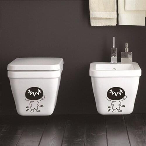 Cartoon home decor wall stickers bathroom washroom wall decals mural art Toilet stickers