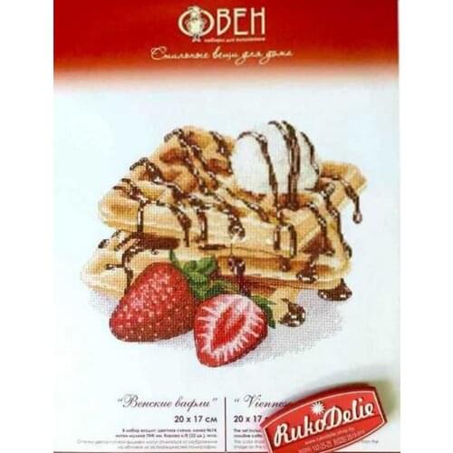 Stich Cross Stitch Kits Craft Strawberry Waffle 29-27 Counted cross stitch Needlework Embroidery Cross-Stitching