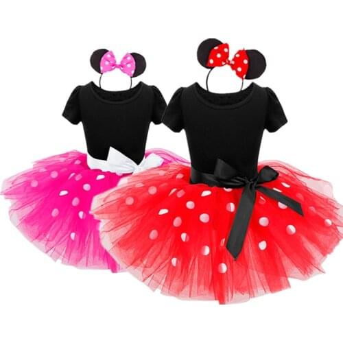 Fancy Kids Dresses for Girls Polka Dot Dress Easter Cosplay Mouse Dress Birthday Party Dress Up Costume Baby Girl Dress