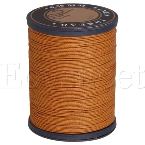 0.55mm Dia Orange Flax Waxed Linen Craft Sewing Stitching Thread Cord