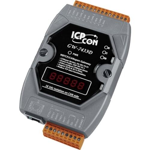New Original Spot Photo For GW-7433D Modbus RTU TCP Slave CANopen Master Data Gateway Converter