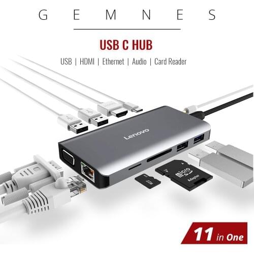 Original 6/8/11 in 1 USB C Docking Station to 4K HDMI RJ45 VGA Ethernet for Lenovo for MacBook Pro Laptop USB Type C Laptop