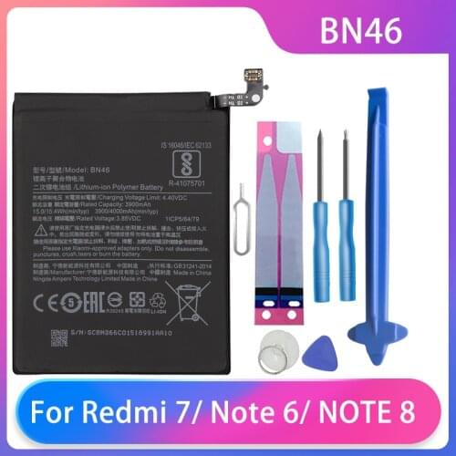 Original Battery For Xiaomi Redmi 7/Redmi Note 8 Redmi Note 6 Phone Batteries BN46 4000mAh Free Tools Phone Battery