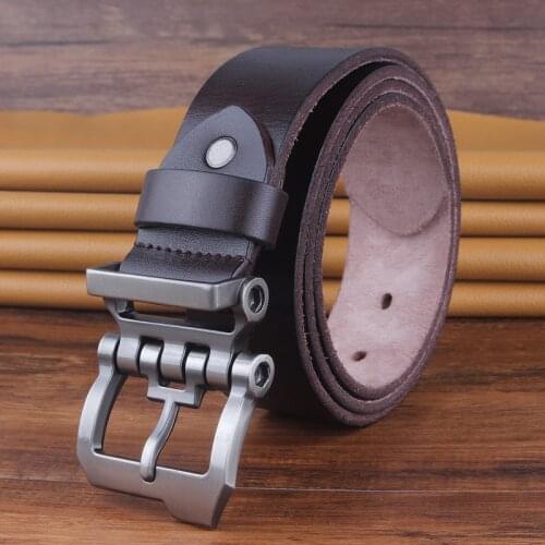 Cowskin leather designer Quality pin buckle vintage soft belt men famous Brand luxury male strap big plus size130cm 140 150
