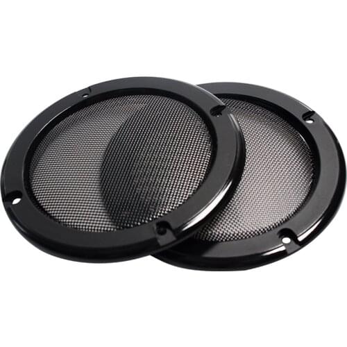 2PCS 4 inch Black Car Subwoofer Speaker Grill Mesh Enclosure Plastic Frame Protective Grille Circle Speaker Accessories