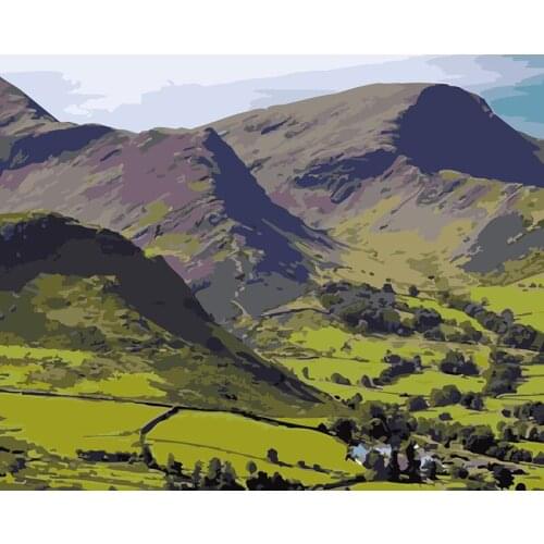 ROYALDREAM Rolling peaks Abstract Painting Diy Digital Painting By Numbers Modern Wall Art Picture For Home Wall Artwork