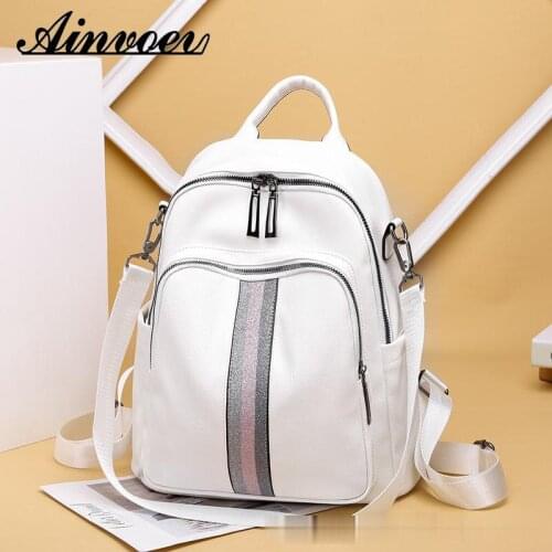 Ainvoev 2020 young student bag white famous designer design new PU leather waterproof bag college style