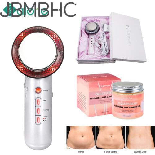 3 in 1 Ultrasonic Cavitation Machine With Anti Cellulite Cream EMS Infrared Ultrasound Body Slimming Massager Fat Burner Beauty