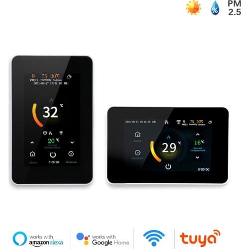 Tuya WiFi Smart Thermostat Electric Floor/Water Heating Temperature Remote Controller with Humidity Sensor for Google Home Alexa