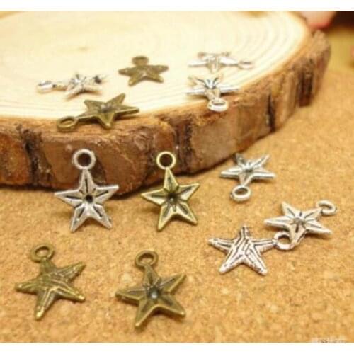 Pick Tibetan Silver /Bronze Color little cute star 8mm design Charms in 11x12mm