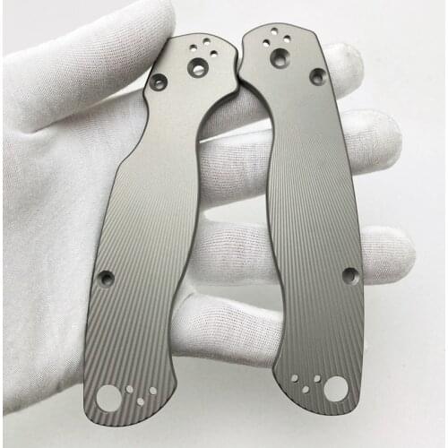 1 Pair Titanium Alloy Knife Blade Handle Grip Patch for Spyderco Paramilitary 2 Para2 C81 Custom Scale DIY Accessories Part Para