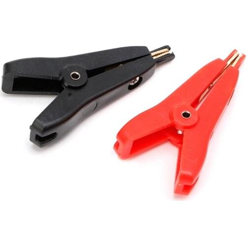 2PCS Copper Plated Gold Two-level test clip Four-Clamp LCR Kelvin Black+Red