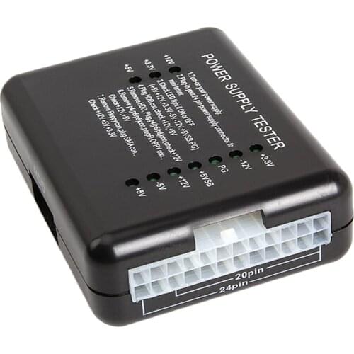 20/24-pin Power Supply Tester Computer Power Checker for ATX/SATA/HDD Black
