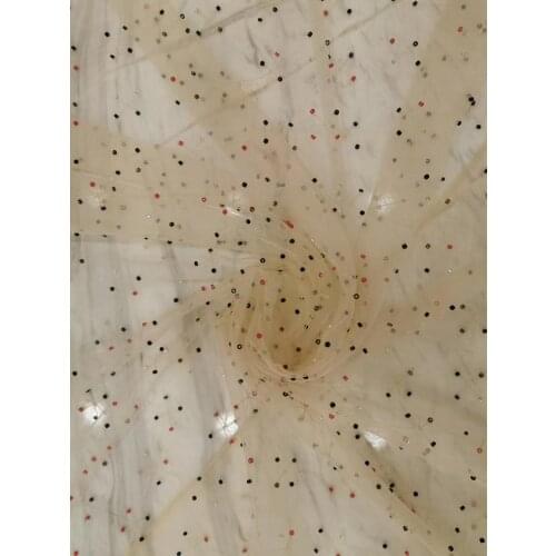 5yards/bag Mixed color sequin beaded fashion simple style fabric for wedding dress design KC77