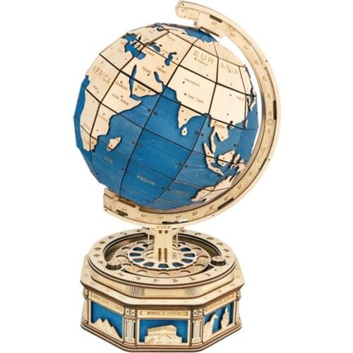 567Pcs DIY Wooden Globe 3D Mechanical Puzzle Model Educational Toy Creative Gift As Home Decor For Christmas