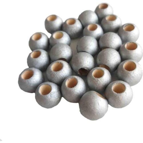 20 g Silver Color Wood Beads