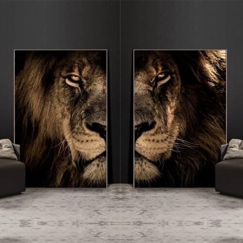African wild lion and lioness family art painting diamond painting DIY rhinestone mosaic animal lion art picture home decoration