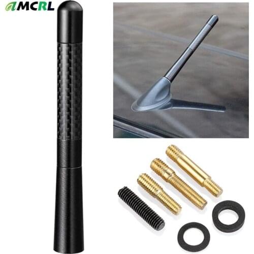 Car Radio AM/FM Antenna Cover Mast 12cm 4.7 inch Carbon Fiber Decor Case Antenna Toppers Universal