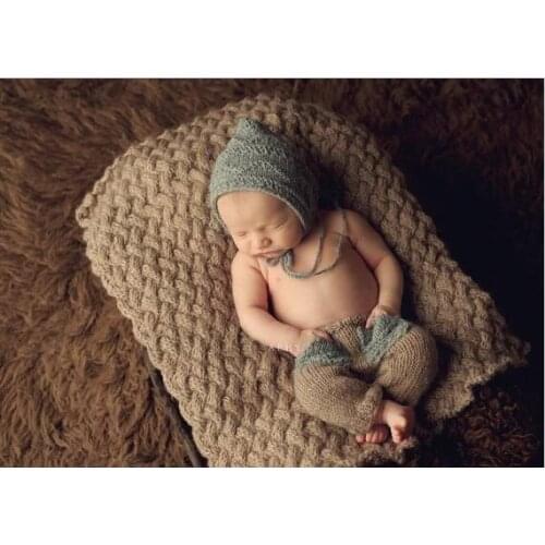 Free shipping,Newborn knitting photography props baby Hat with Pant baby sets size:0-1m,3-4m newborn baby elf hat caps