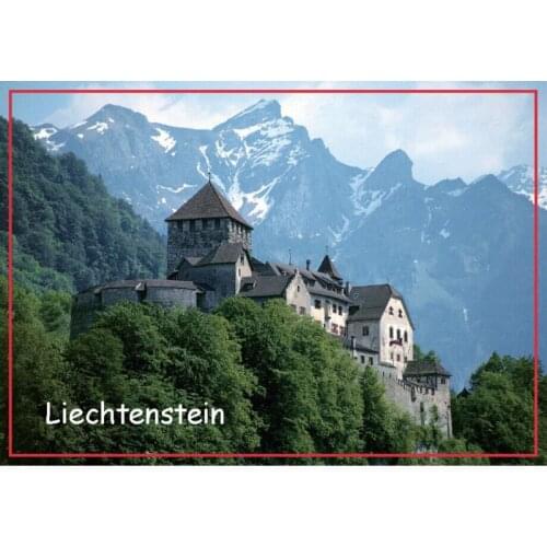 Decoration Gift Photo Magnets 78*54mm Liechtenstein Vaduz-Castle Metal Wrapped Souvenir Magnets 20063 Tourist Memorabilia Gift