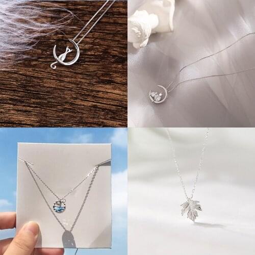 925 Sterling Silver Pin Exquisite Necklace inlaid with pearl, beautiful fashion pendant, Christmas gift
