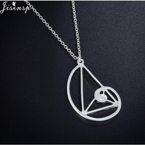 Jisensp 2020 New Geometric Golden Section Ratio Pendant Necklace Stainless Steel Chain Necklace for Women Fashion Jewelry Gift