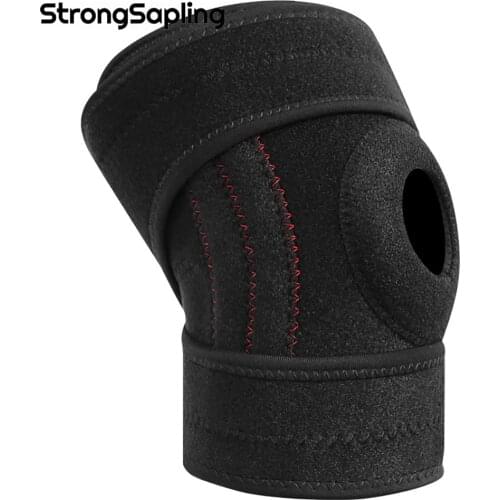 Knee Brace Joint Pain Support Adjustable Breathable Professional Sports Knee Support Black Nylon Knee Guard Protector Strap 1PC