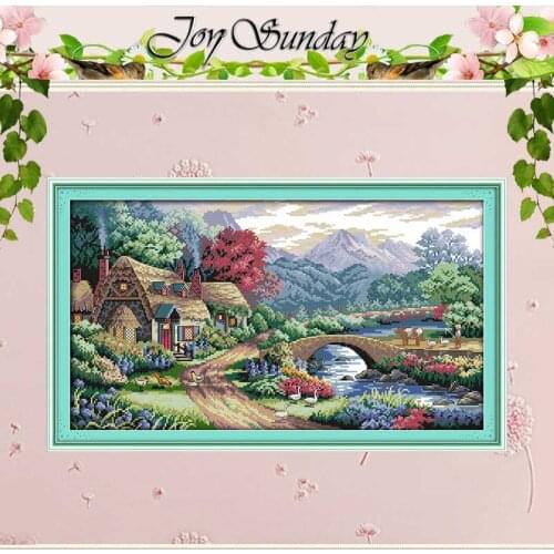 NEW !!Farm scene Counted Cross Stitch 11 14CT Cross Stitch Sets landscape Cross Stitch Kits for Embroidery Home Decor Needlework