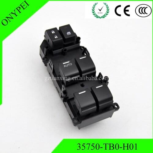 35750-TC0-P02 35750-TB0-H01 Electric Power Master Control Window Switch For 08-12 Honda Accord 35750 TB0 H01 35750TB0H01