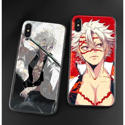 Sanemi Shinazugawa Kimetsu no Yaiba anime For iPhone 6 6s 7 8 Plus X XR XS 11 Pro Max soft silicone Phone case cover shell