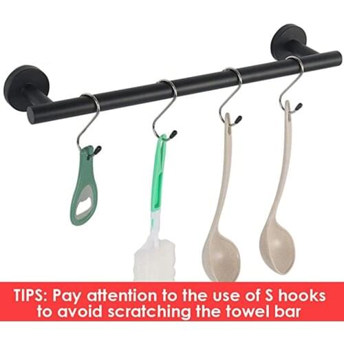 Towel Bar Bathroom Towel Holder Kitchen Dishes Cloth Hanger No Drill Aluminum Rustproof Wall Mount Rack DIN889