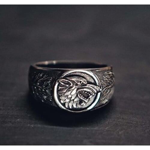 Vintage Mens Gothic Wolfhead Ring Aggressive Animal Shaped Ring Mens Party Bungee Dance Party Jewelry Gift Size Us7-12