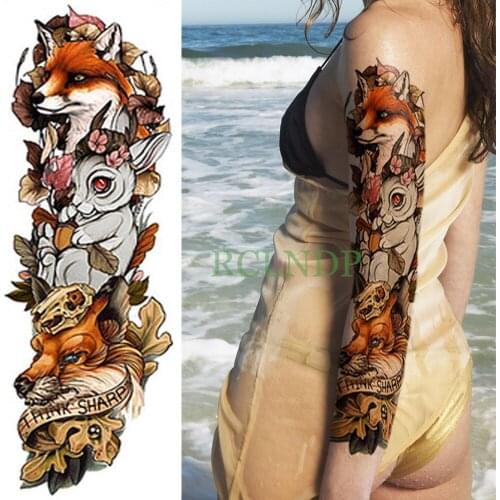 Waterproof Temporary Tattoo Stickers flower Wolf Wolves head full arm body art fake tatto back flash tatoo sleeve for men women