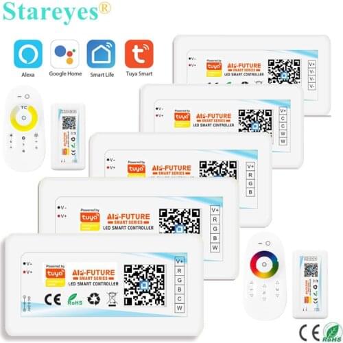 Wifi Smart Controller Alexa Google Home Voice DC5-24V Single color CCT RGB RGBW RGBCCT 5 in 1 LED Strip Light Change Dimmer APP