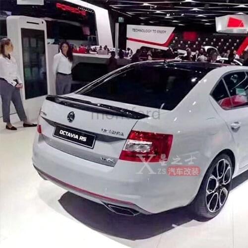 For Volkswagen Skoda Octavia 2014-2019 ABS Fiberglass Unpainted Color Rear Spoiler Tail Trunk Wing Boot Lip Cover Car Styling