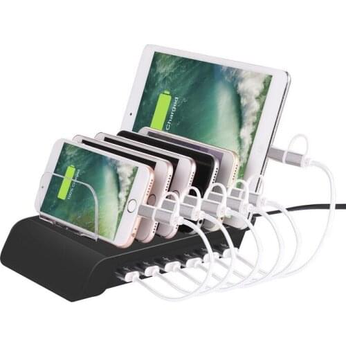 Multi port fast charging USB phone charger 6 Ports Station Dock Stand Holder For iPhone 7 6 6S 5 Samsung xiaomi redmi iwatch