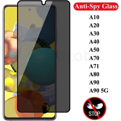 9H Privacy Tempered Glass For Samsung Galaxy A30 A20 A10 Anti-Spy Screen Protector For Samsung Galaxy A40 A50 A70 A71 A80 A90 5G