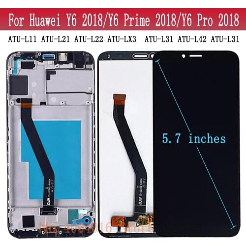 New LCD For Huawei Y6 Prime 2018 Display ATU-L11 L21 L22 LX1 LX3 L31 L42 Touch Screen For Huawei Y6 2018 LCD Assembly Frame