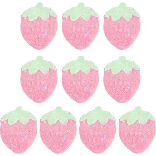 10Pcs Stawberry Shaped Bath Bomb Home Bubble SPA Ball Moisturizing Exfoliating Oil Control Relieve Fatigue Cleaner