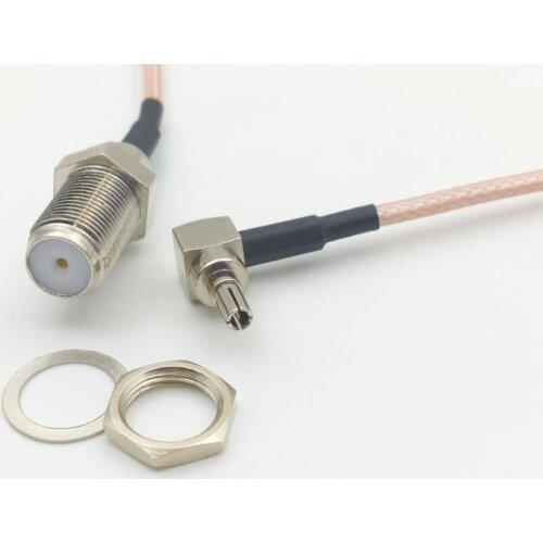 100pcs lot F Type Female Jack To CRC9 Male Right Angle RG316 Pigtail Cable