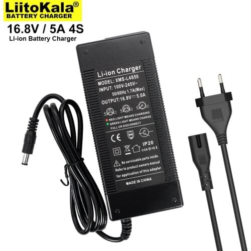 16.8V 5A 4 series 3.2v LiFePO4 battery pack lithium iron phosphate Charger recharging current 5000mAh DC 5.5*2.1mm
