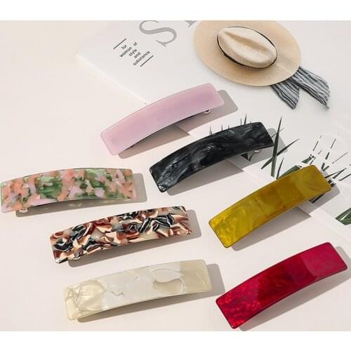 2020 Korean Fashion Women Metal Acetate Leopard Flower Barrette Hair Pin Clip Egirl Geometric Hairpin Hairgrips Hair Accessories